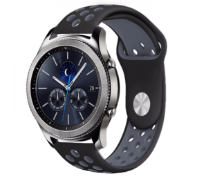Strap-it® Samsung Gear S3 sport band (zwart/grijs) Strap-it® Samsung Gear S3 sport band (zwart/grijs)