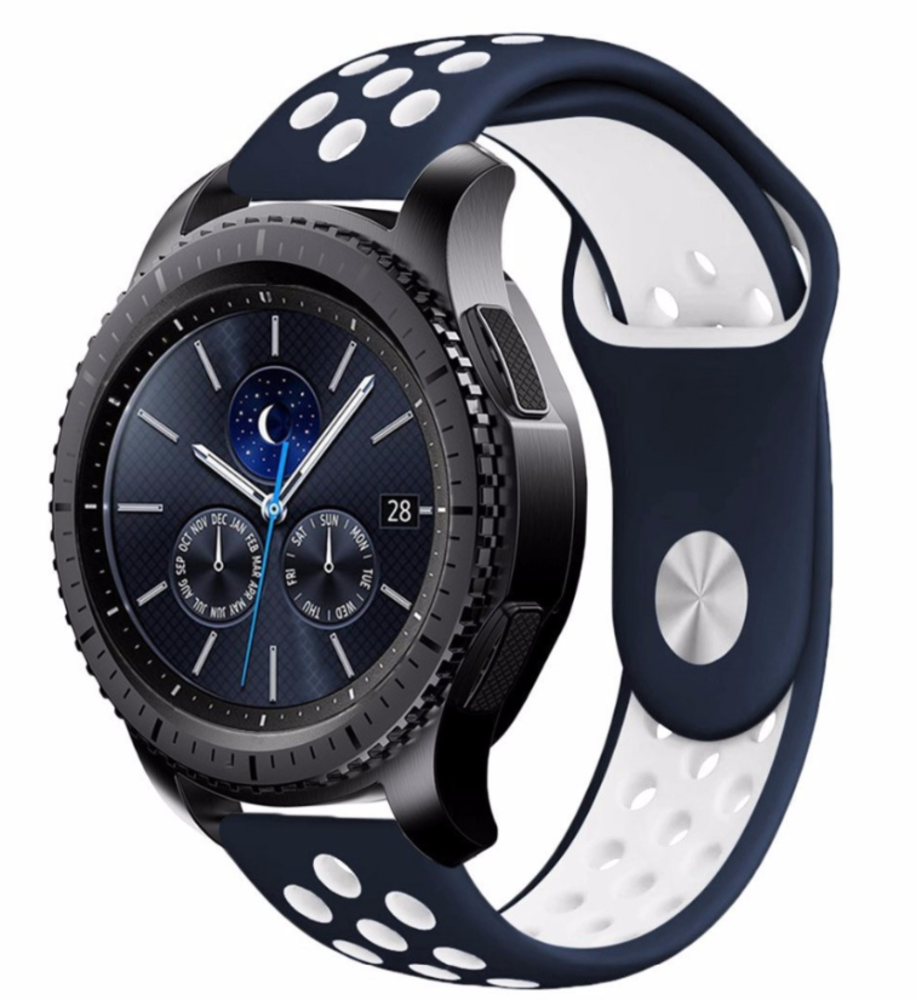 Strap-it® Strap-it Samsung Gear S3 sport band (blauw/wit)