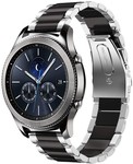 Strap-it® Strap-it Samsung Gear S3 stalen band (zilver/zwart)