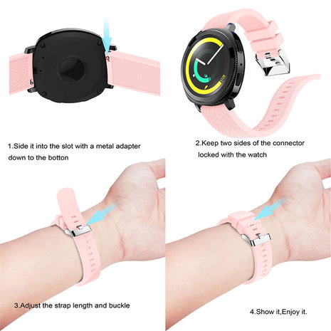 Strap-it® Strap-it Samsung Gear Sport silicone band (roze)