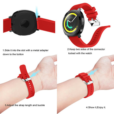 Strap-it® Strap-it Samsung Gear Sport silicone band (rood)