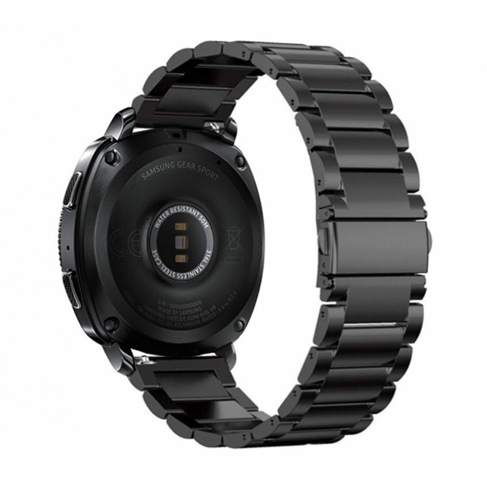 Strap-it® Strap-it Samsung Gear Sport stalen band (zwart)