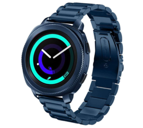 Strap-it® Samsung Gear Sport stalen band (blauw)