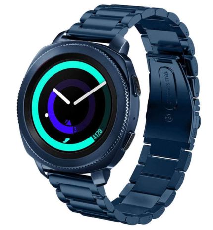 Strap-it® Strap-it Samsung Gear Sport stalen band (blauw)