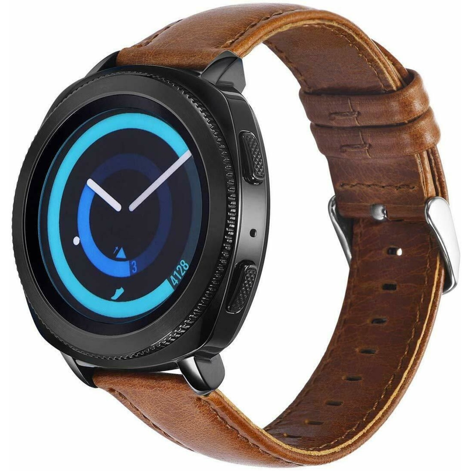 Samsung Gear Sport leren bandje (bruin) - Smartwatchbanden.nl