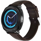 Strap-it® Samsung Gear Sport leren bandje (donkerbruin)