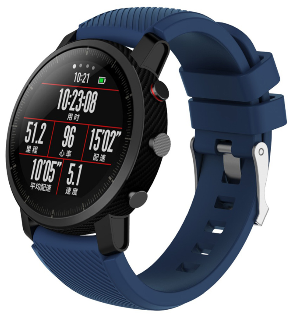 Strap-it® Strap-it Xiaomi Amazfit Pace silicone band (donkerblauw)