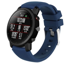 Strap-it® Xiaomi Amazfit Pace silicone band (donkerblauw)