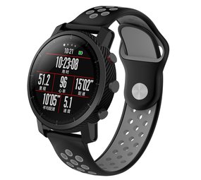 Strap-it® Xiaomi Amazfit Pace sport band (zwart/grijs) Strap-it® Xiaomi Amazfit Pace sport band (zwart/grijs)