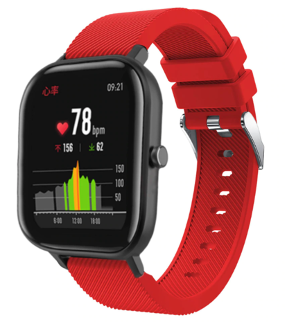 Strap-it® Strap-it Xiaomi Amazfit GTS silicone band (rood)