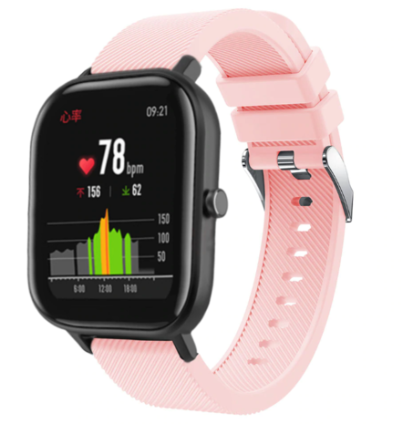 Strap-it® Strap-it Xiaomi Amazfit GTS silicone band (roze)