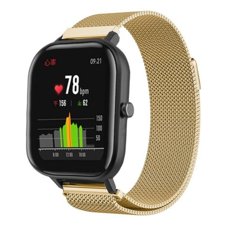 Strap-it® Strap-it Xiaomi Amazfit GTS Milanese band (goud)