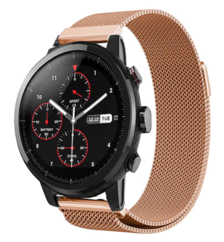 Strap-it® Strap-it Xiaomi Amazfit Stratos Milanese band (rosé goud)