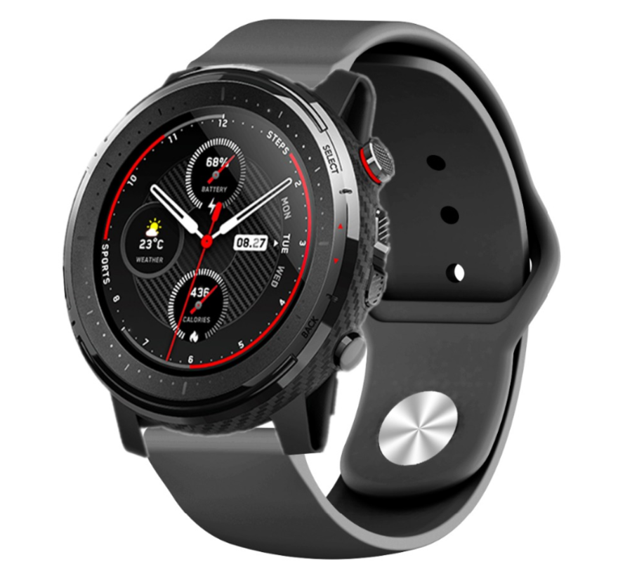 Xiaomi Amazfit Stratos sport band (zwart) - Smartwatchbanden.nl
