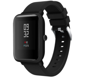 Strap-it® Xiaomi Amazfit Bip silicone band (zwart)