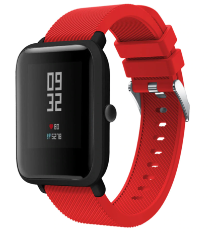 Strap-it® Strap-it Xiaomi Amazfit Bip silicone band (rood)