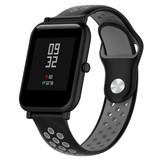 Strap-it® Xiaomi Amazfit Bip sport band (zwart/grijs) Strap-it® Xiaomi Amazfit Bip sport band (zwart/grijs)