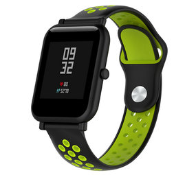 Strap-it® Xiaomi Amazfit Bip sport band (zwart/geel)