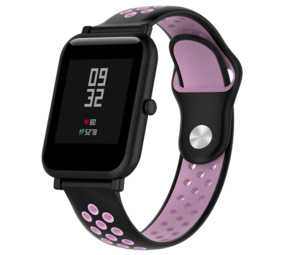 Strap-it® Xiaomi Amazfit Bip sport band (zwart/roze)