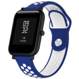 Strap-it® Xiaomi Amazfit Bip sport band (blauw/wit)