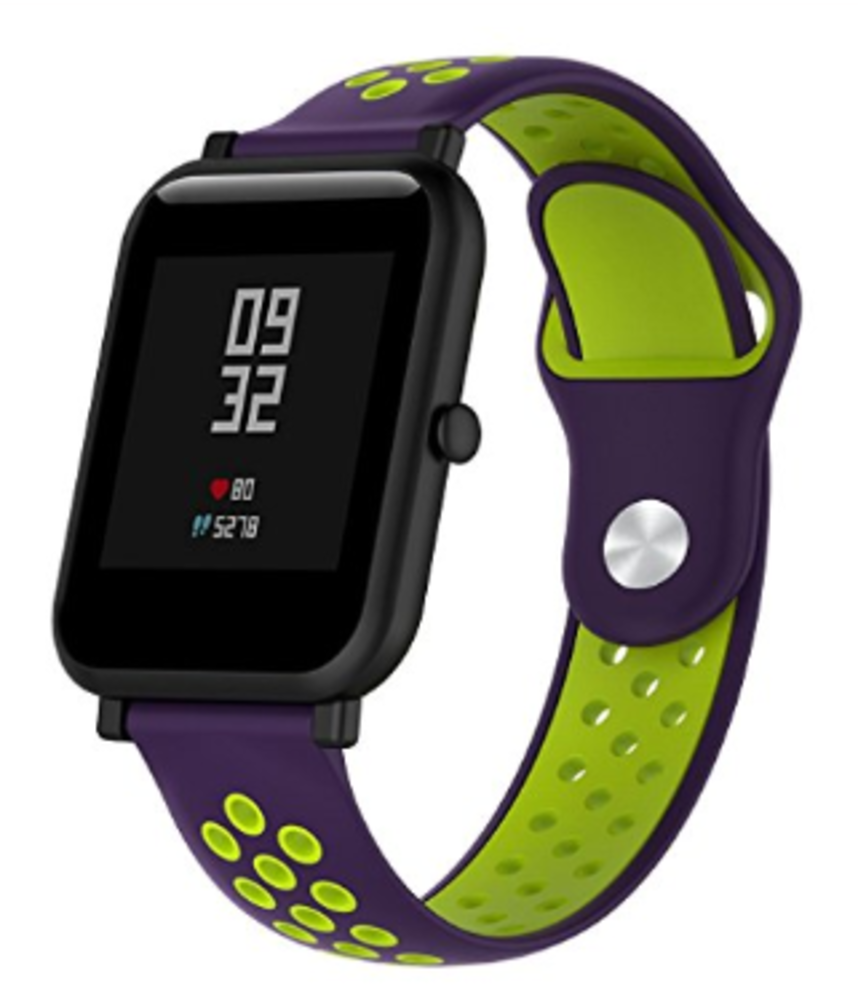 Strap-it® Strap-it Xiaomi Amazfit Bip sport band (paars/geel)
