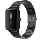 Strap-it® Xiaomi Amazfit Bip stalen band (zwart)