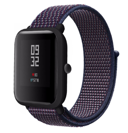 Strap-it® Strap-it Xiaomi Amazfit Bip nylon band (paars-blauw) Strap-it® Strap-it Xiaomi Amazfit Bip nylon band (paars-blauw)