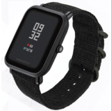Strap-it® Xiaomi Amazfit Bip nylon gesp band (zwart)