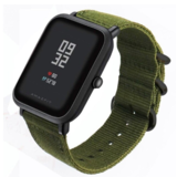 Strap-it® Xiaomi Amazfit Bip nylon gesp band (groen)