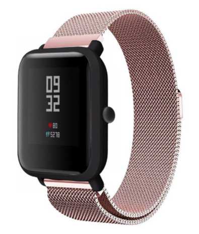 Strap-it® Strap-it Xiaomi Amazfit Bip Milanese band (roze)