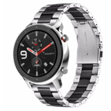 Strap-it® Xiaomi Amazfit GTR stalen band (zilver/zwart)