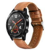 Strap-it® Huawei Watch GT 2 leren bandje (bruin)
