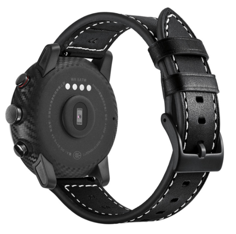 Strap-it® Strap-it Xiaomi Amazfit Pace leren bandje (zwart)