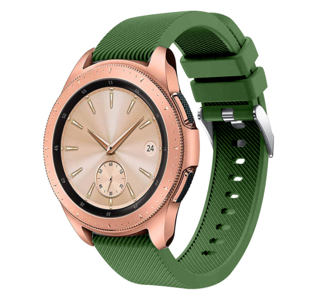Strap-it® Strap-it Samsung Galaxy Watch siliconen bandje 42mm (legergroen)