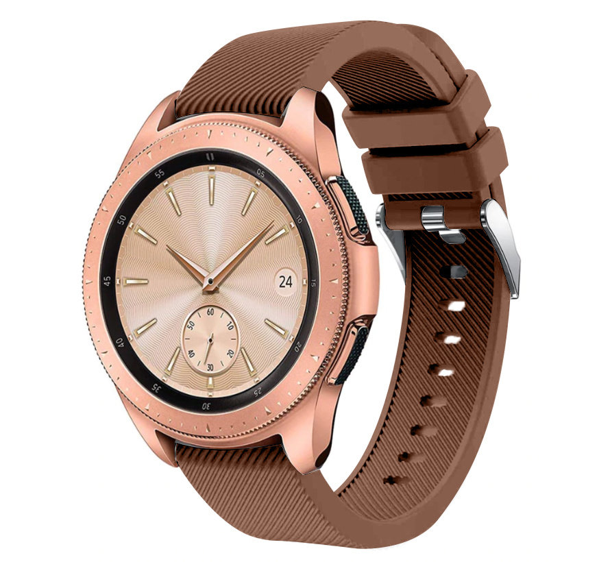 Samsung Galaxy Watch siliconen bandje 41mm / 42mm (koffiebruin) -  Smartwatchbanden.nl