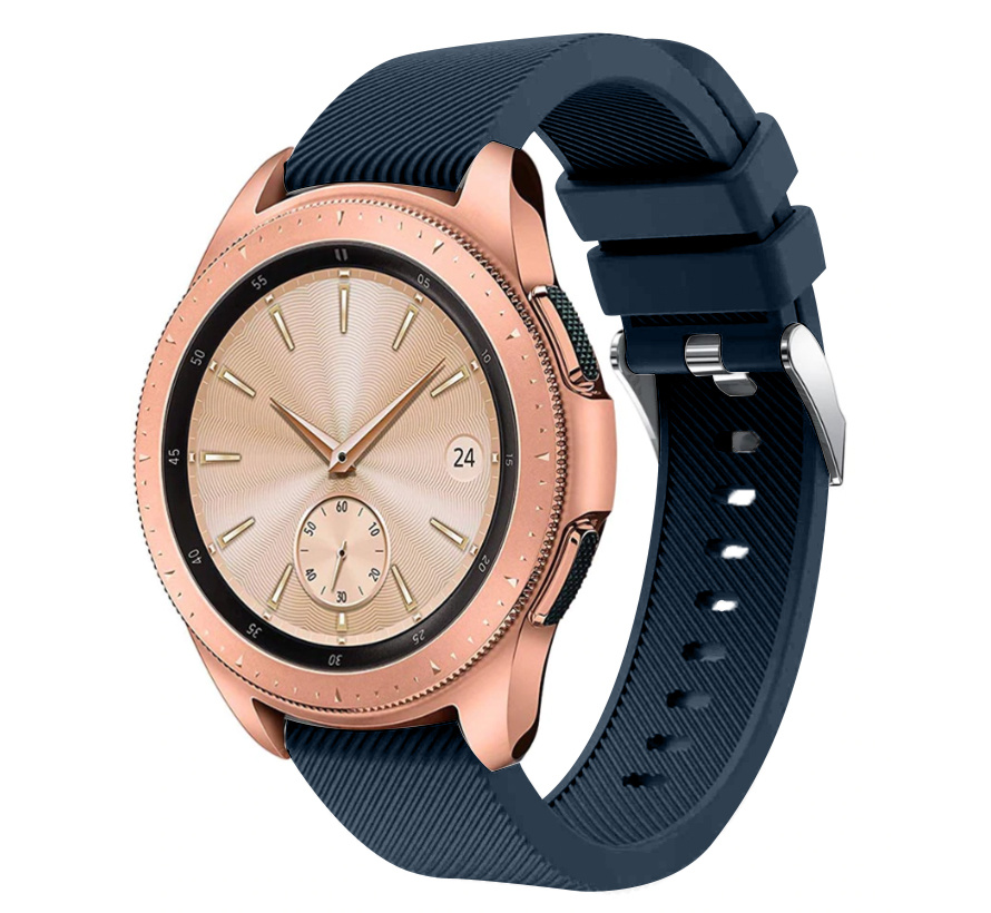 Samsung Galaxy Watch siliconen bandje 42mm (donkerblauw) -  Smartwatchbanden.nl