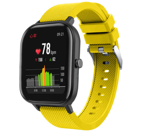 Strap-it® Strap-it Xiaomi Amazfit GTS silicone band (geel)