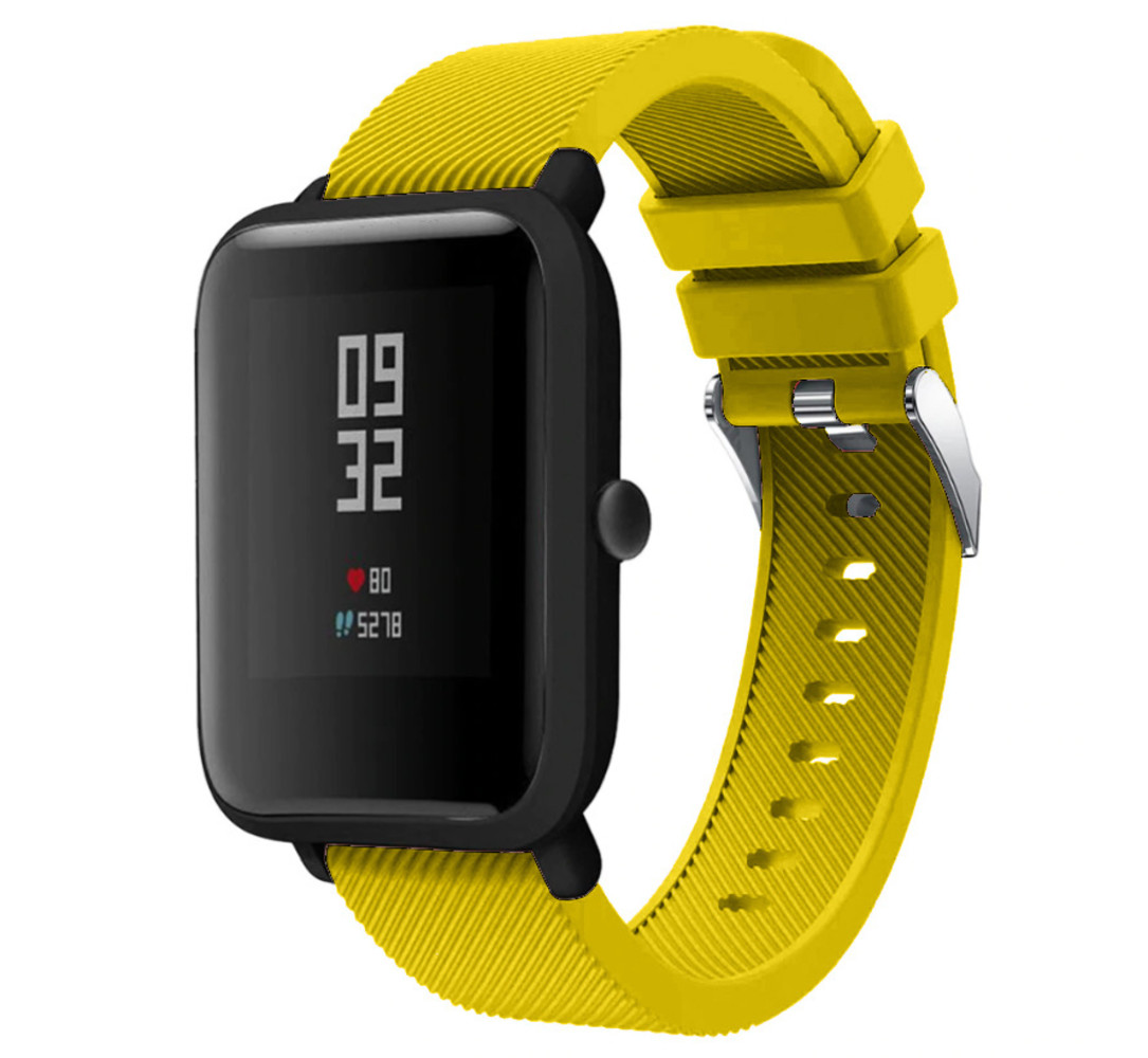 Strap-it® Strap-it Xiaomi Amazfit Bip silicone band (geel)