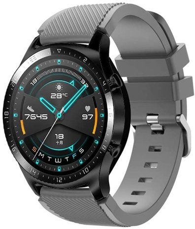 Strap-it® Strap-it Huawei Watch GT 2 siliconen bandje (grijs)