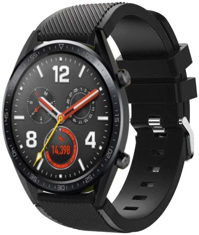 Strap-it® Strap-it Huawei Watch GT 2 siliconen bandje (zwart)