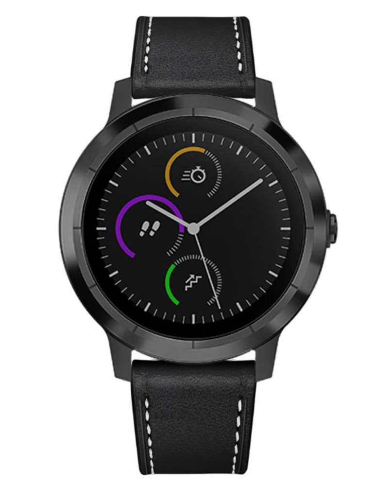 Strap-it® Strap-it Garmin Vivoactive 4 leren band - 45mm - zwart