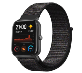 Strap-it® Xiaomi Amazfit GTS nylon band (zwart)