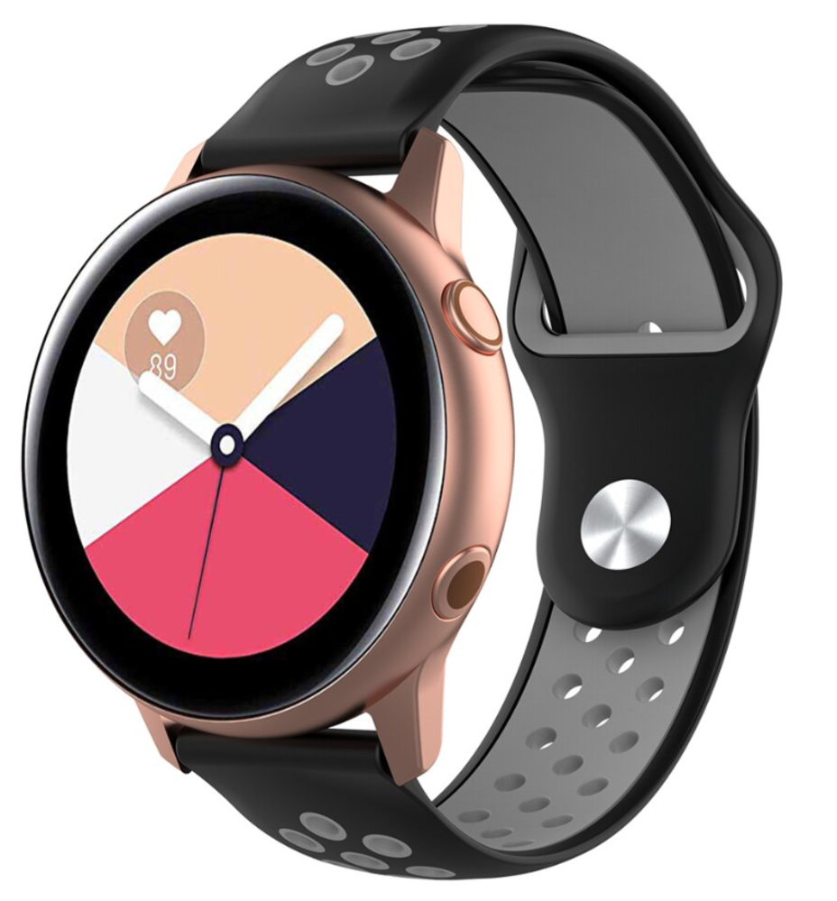 Samsung Galaxy Watch Active sport band zwart grijs Smartwatchbanden
