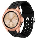 Strap-it® Strap-it Samsung Galaxy Watch 42mm siliconen bandje met gaatjes (zwart)