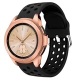 Strap-it® Samsung Galaxy Watch 42mm siliconen bandje met gaatjes (zwart)
