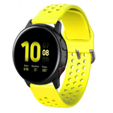 Strap-it® Samsung Galaxy Watch 42mm siliconen bandje met gaatjes (geel)