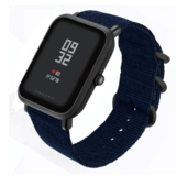 Strap-it® Xiaomi Amazfit Bip nylon gesp band (blauw)