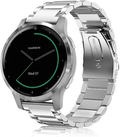 Garmin Vivoactive 4s stalen band zilver Smartwatchbanden