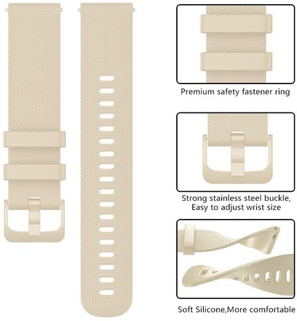 Strap-it® Strap-it Garmin Vivomove 3s silicone band - 39mm - beige