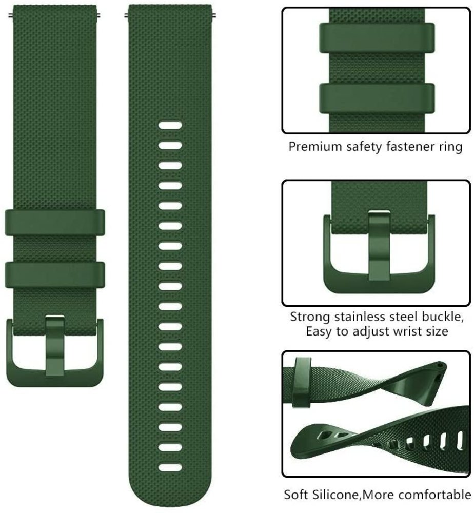 Strap-it® Strap-it Garmin Vivomove 3s silicone band - 39mm - legergroen